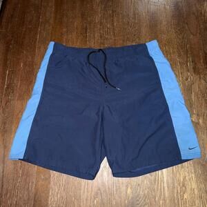 Nike Two Tone Blue Swim Trunks Lined Mens Tall Large Vintage Y2K 90s Rare